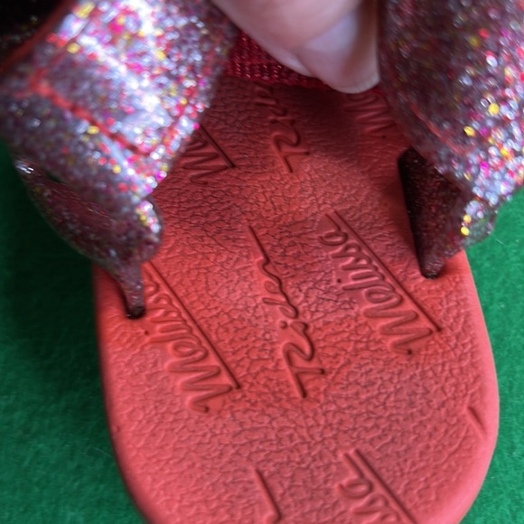 MINI MELISSA & RIDER PAPETE RED-CLEAR GLITTER PINK SANDAL SZ 12 - Picture 5 of 10
